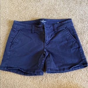 American Eagle Navy Blue Midi School Shorts
